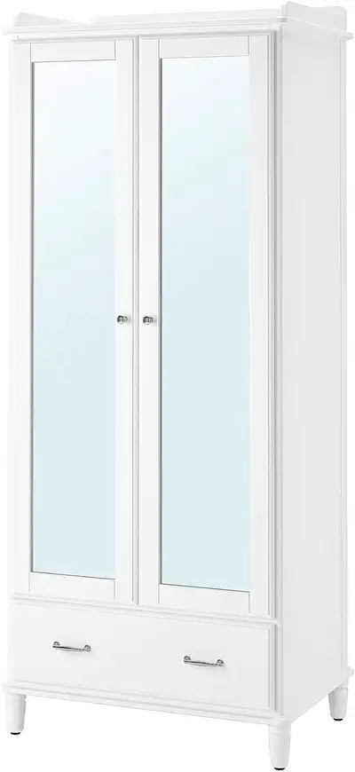 IKEA TYSSEDAL Wardrobe, 88x58x208 cm, White/Mirror Glass, View more