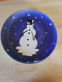 Ceramic snowman plates