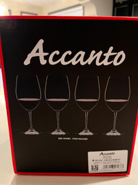 Reidel Accanto Red Wine Crystal Glasses - 4 pieces - NIB