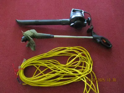 lawn mower, trimmer, blower and extension cordwer and cord, View more
