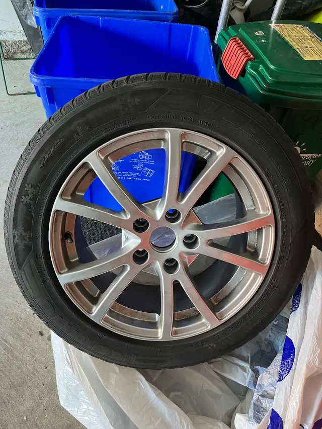 2012 Acura TL winter tires on17inch alloy rims 5x120bolt pattern in Tires & Rims in Markham / York Region - Image 2