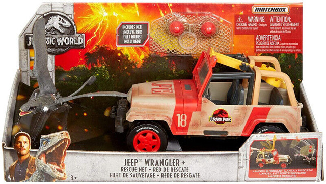 JURASSIC WORLD JEEP WRANGLER RESCUE NET DINOSAURE MATCHBOX NEUF in Toys & Games in Longueuil / South Shore