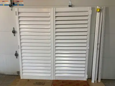 White Louvered Shutters for Large Windows, View more