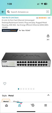 D-Link 24-Port Fast Ethernet Unmanaged Desktop/Rackmount Switch