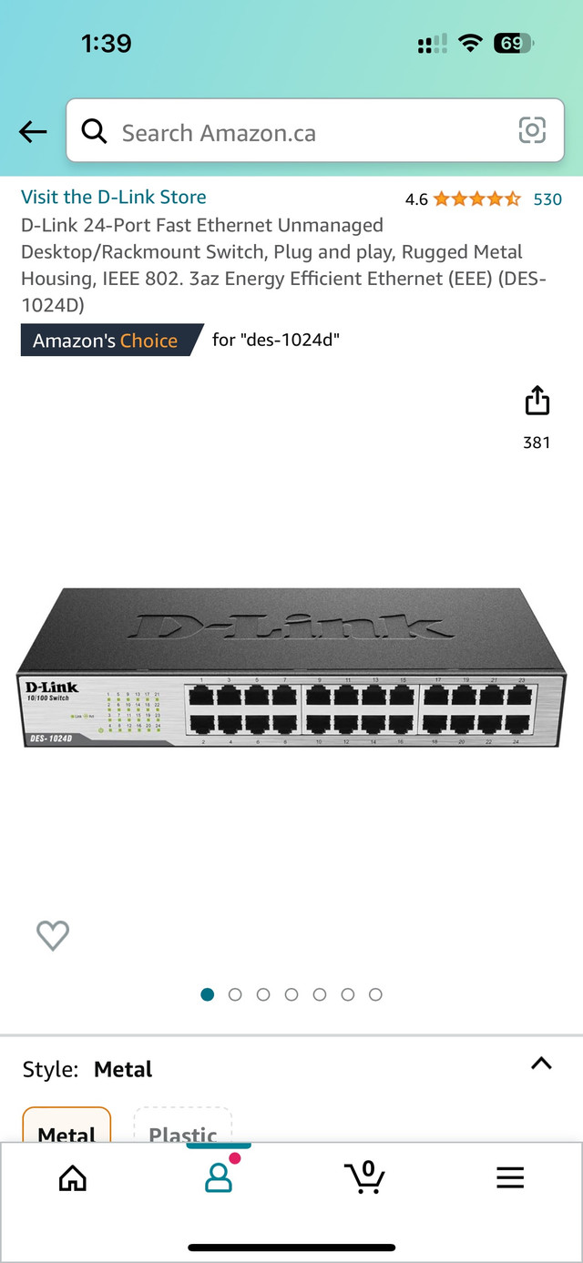 D-Link 24-Port Fast Ethernet Unmanaged Desktop/Rackmount Switch in Networking in Markham / York Region