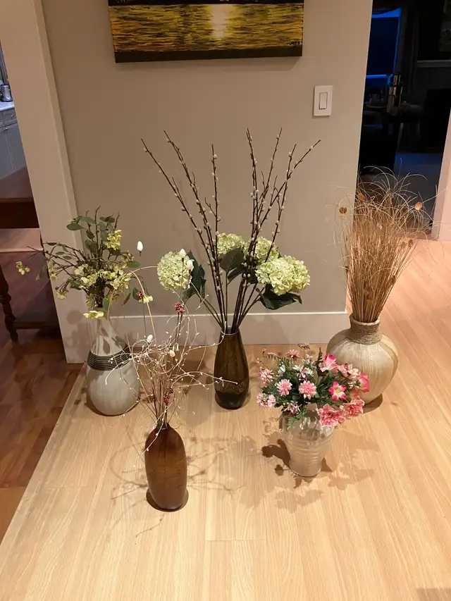 5 Ceramic/Glass Vases + Faux Flower (check listing for prices)