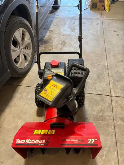 Works great. Priced to sell. This Yard Machines two-stage snowblower 22" (55.88 cm) wide is equipped...