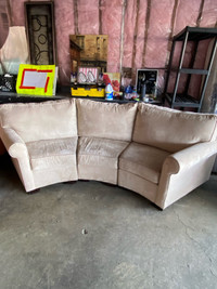 3 piece sectional suede sofa (FREE DELIVERY)