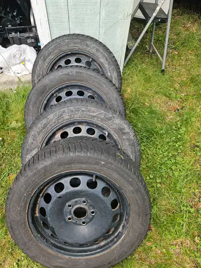 Have a set of 4 Continental WinterContact Tires. 205/55/16 - great life left, steel 5x112 rims. Just...