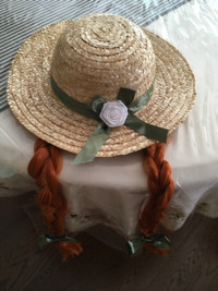 Anne of Green Gables Hat with Hair and Braids