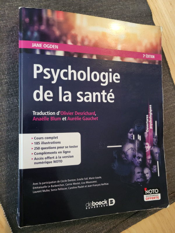 Manuel : J. Ogden (2018) Psychologie de la santé, 3e édition dans Manuels  à Ville de Montréal