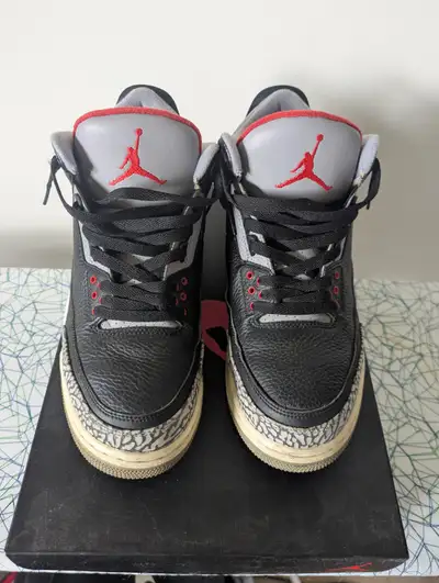 WORN - JORDAN 3 BLACK CEMENT SIZE 10.5, View more