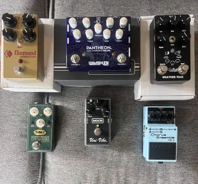Some higher-end pedals collecting dust. I’d rather have the cash! Diamond Cornerstone - $200 Wampler...
