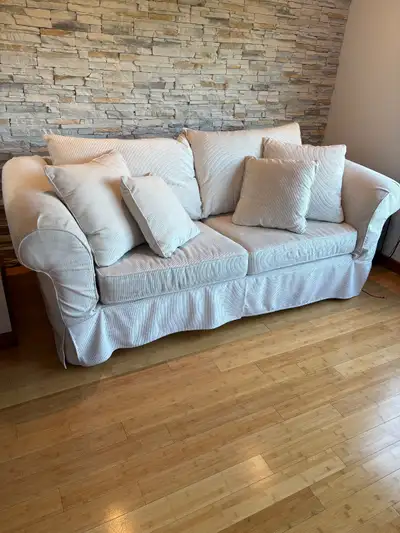 Ensemble de salon 3 morceaux blanc cassé, View more