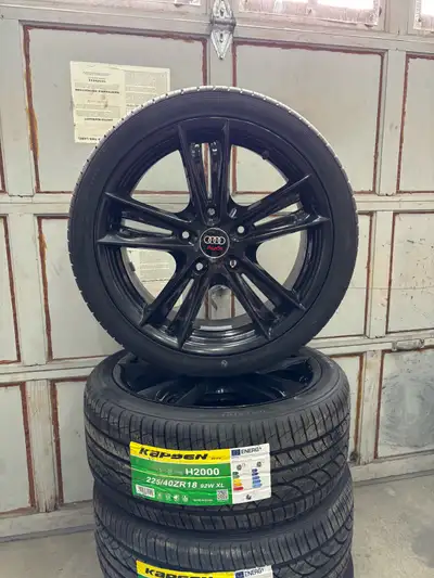 5x130 bolt pattern 73.1 hub bore 18x8 30 offset 225/40/18 kapsen headking all season tires brand new...
