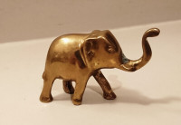 Vintage Small Brass Elephant Ornament Figurine