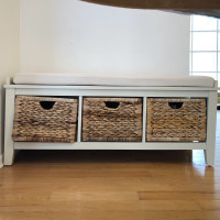 For Living Verona 3-Drawer/Basket Entryway Storage Bench With Se