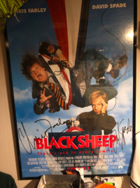 Chris Farley and David Spade signed Blacksheep movie poster Rare