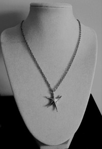 STERLING SILVER STARFISH PENDANT NECKLACE