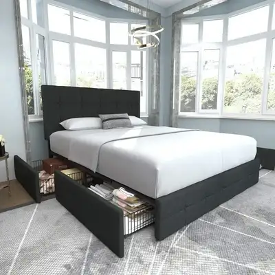 New beautiful drawer storage bed frame for sale, View more