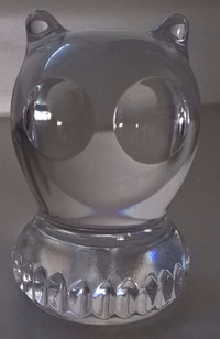 Vintage Spode Crystal Owl Paperweight