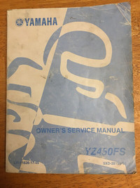 Yamaha YZF450f factory service Manual 2003 edition Dirt bike