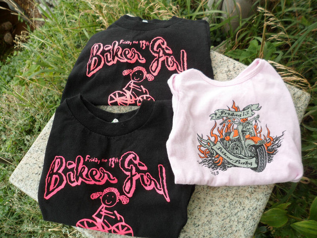 Lot of 3 Baby Infant Port Dover Friday 13th Biker Girl Shirts in Clothing - 0-3 Months in St. Catharines
