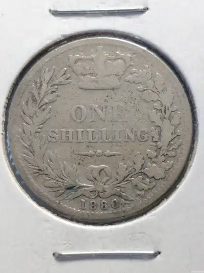 Nice 1880 England .925 silver shilling  KM #734, View more