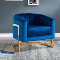 LUXURIOUS ACCENT CHAIR TARRA IN BLUE VELVET AND GOLD HIGH CLASS Mississauga / Peel Region Toronto (GTA) Preview