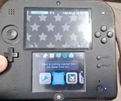 Nintendo 2DS System, charger, stylus, 3 games, View more
