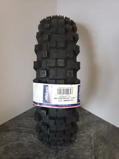 New Mitas Terra Force-MX MH Rear Tire 120/80-19 63M Rear Motorcycle tire with a red & green stripe E...