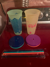 Reusable plastic cups. New