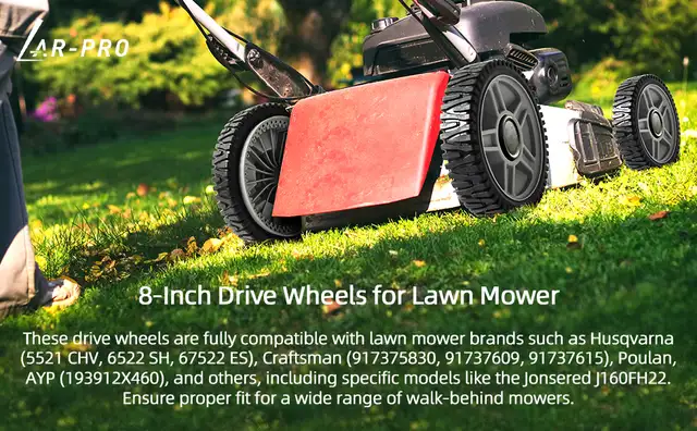 AR-PRO (2-Pack) 8-Inch Drive Wheels for Lawn Mower in Lawnmowers & Leaf Blowers in City of Montréal - Image 5