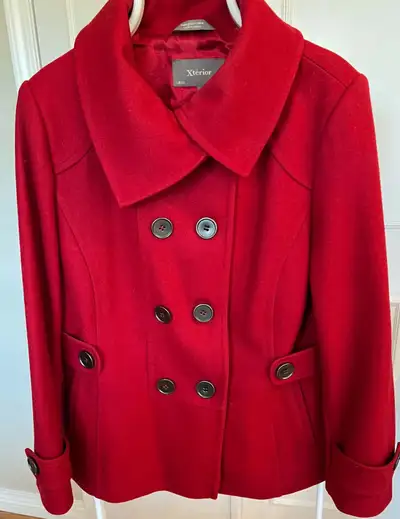 Woman’s Red Wool Xterior, Utex, Winter Jacket Size 14 Petite Dou, View more