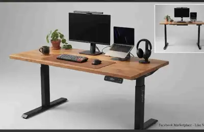 60x30 Dual motor electric standing desk with solid wood desktop , View more