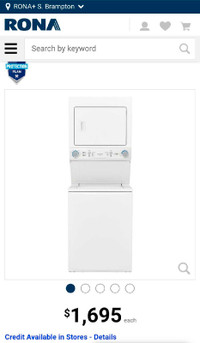NEW FRIDGIDAIRE STACKABLE WASHER AND DRYER 27" $1024.99 FIRM