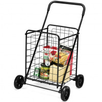 Portable Folding Shopping Cart Utility For Grocery Laundry-Black