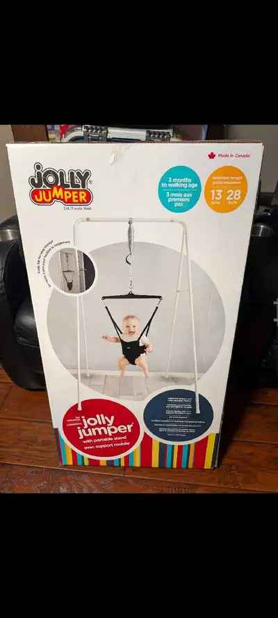 The Jolly Jumper with portable stand is designed for babies from 3 months to walking age, supporting...