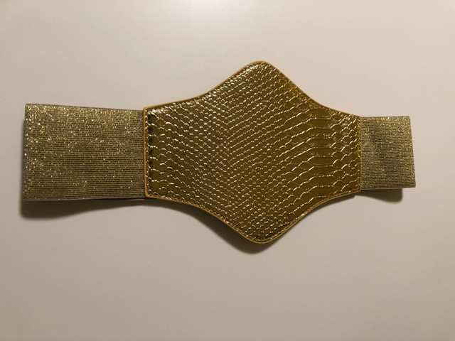 Women’s Shein gold snakeskin embossed corset belt (medium) $10 in Costumes in Kingston - Image 4