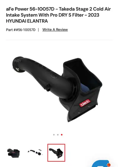 Brand new, still in boxes, stage 2 cold air intake and oversize turbo inlet for 2022-25 Elantra mode...