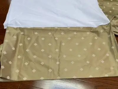 Luxury bed skirt (dust ruffle) for queen sized bed, never used, View more