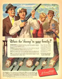 1948 full-page magazine ad for Hamilton Watches