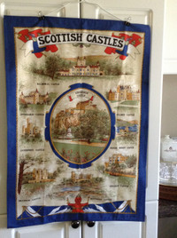 Cotton Scottish Castles tea towel 19.5"x28.25" brand new