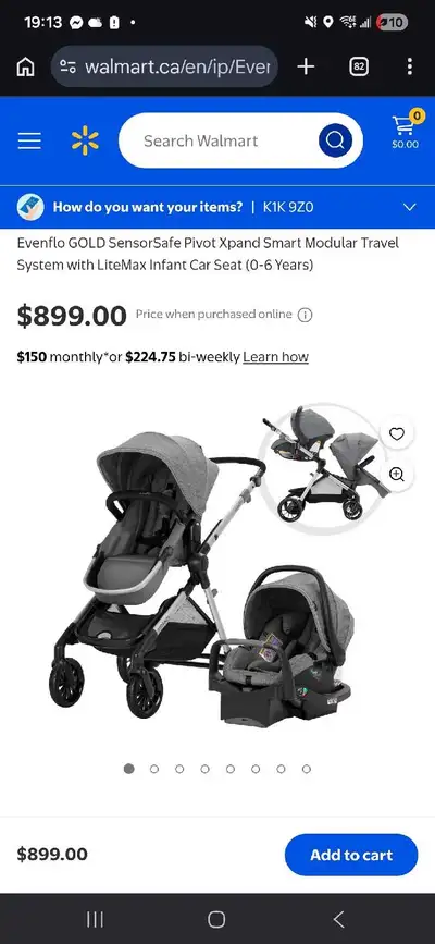 Evenflo GOLD SensorSafe Pivot Xpand Smart Modular Travel System, View more