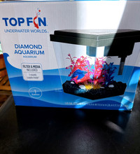 Top Fin Diamond Aquarium 1 Gallon Fish Tank