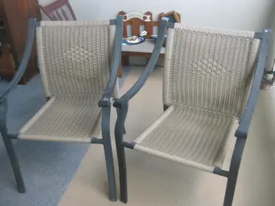 4 (FOUR) Wrought Iron Patio Chairs, View more