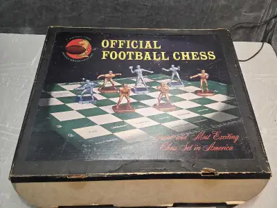 I'm offering a vintage Official Football Chess Set, a captivating board game that blends the strateg...