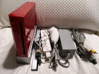 RED GAMECUBE COMPATIBLE RVL-001 NINTENDO WII SYSTEM