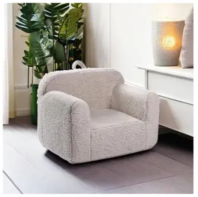 Kids Snuggly-Soft Sherpa Chair - Light grey, View more