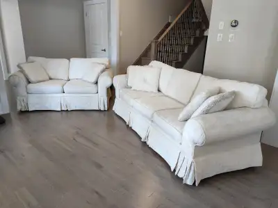 Classic White Sofa Set w/Throw Pillows, Free GTA Delivery, View more